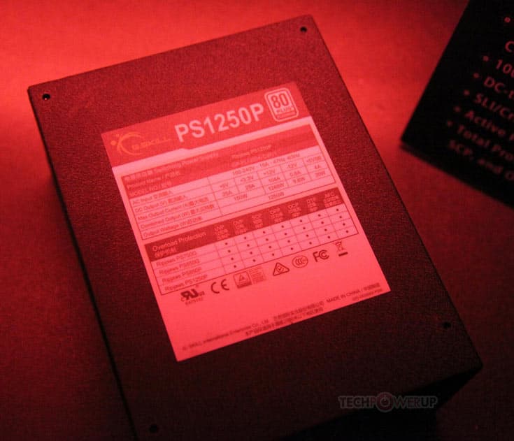 Мощность модели PS850P равна 850 Вт, модели PS1200P — 1200 Вт, модели PS1250P — 1250 Вт