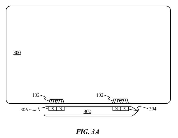 В заявке также описано магнитное соединение двух планшетов