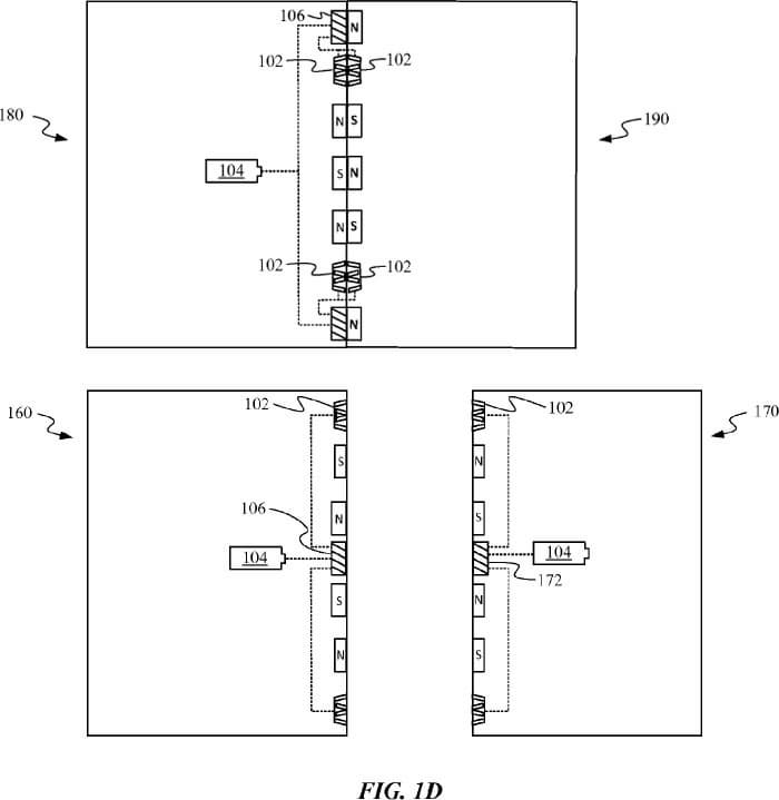 В заявке также описано магнитное соединение двух планшетов