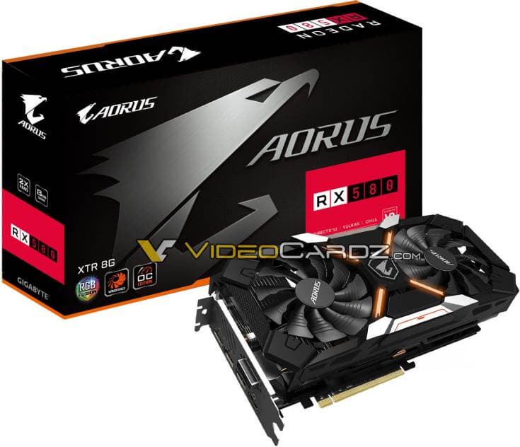 Старшая модель носит название Gigabyte Radeon RX 580 Aorus XTR 8G