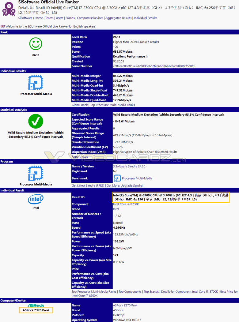 Выход Intel Core i7-8700K ожидается в начале октября