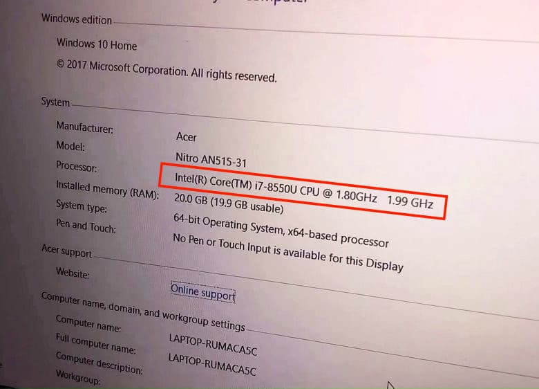 Это первый случай, когда в готовом компьютере замечен процессор Intel Core восьмого поколения