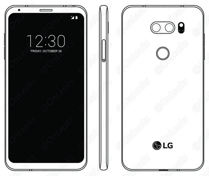 На новом изображении смартфон LG V30 выглядит новой версией LG G6