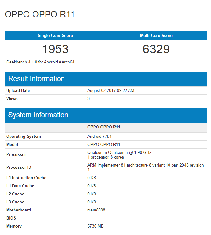 Смартфон Oppo R11 получит SoC Snapdragon 835