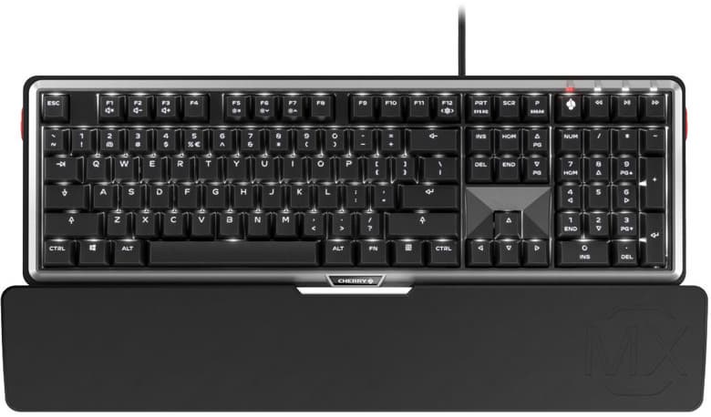 Надписи на клавишах клавиатуры Cherry MX Board 5.0 выполнены эксклюзивным шрифтом