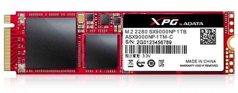 SSD Adata XPG SX9000 c интерфейсом PCIe Gen3 x4 поддерживает протокол NVMe 1.2