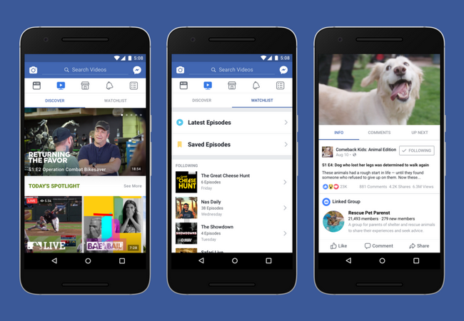 Facebook представила платформу Watch