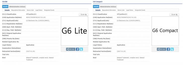 Более простые версии смартфона LG G6 могут называться G6 Compact и G6 Lite