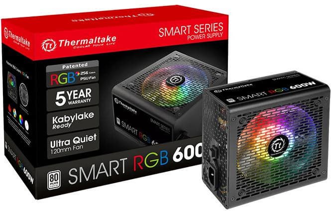 Блоки питания Thermaltake Smart RGB предназначены для систем массового сегмента