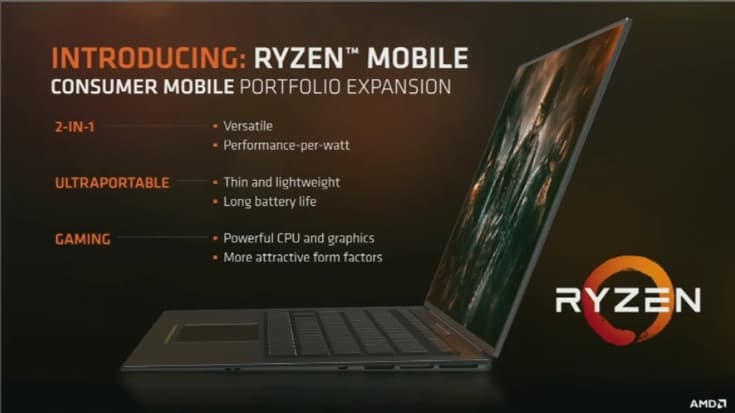 AMD рассчитывает, что мобильный вариант Ryzen появится в потребительских системах во втором полугодии
