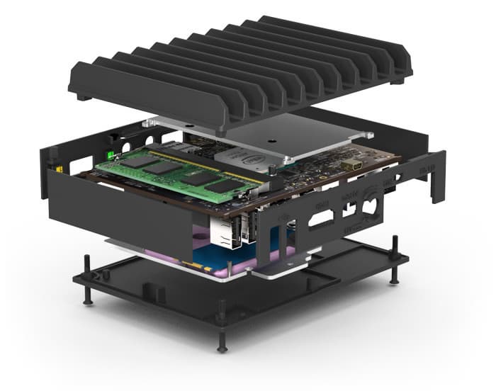 На миниатюрной плате fitlet2 есть один слот для модуля памяти DDR4 SO-DIMM