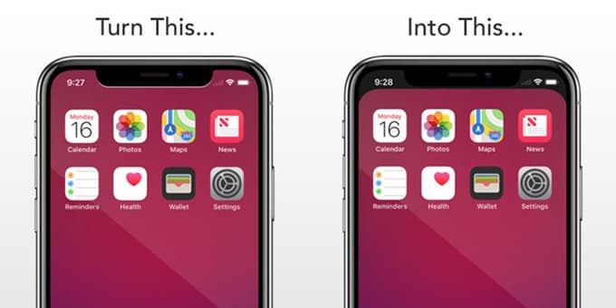 Приложение Notcho делает iPhone X больше похожим на большинство современных смартфонов