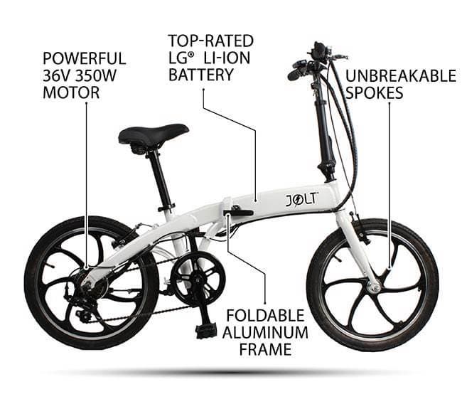 Складной электровелосипед Jolt eBike с запасом хода 80 км предлагается за $499