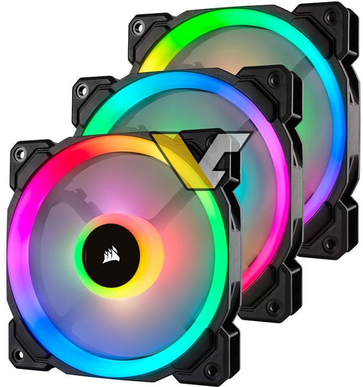 Подсветка вентиляторов Corsair LL140 RGB и LL120 RGB включает две ленты по восемь светодиодов
