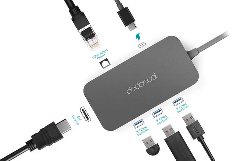 Хаб Dodocool DC50 6-in-1 привлечет внимание владельцев ноутбуков, оснащенных только разъемом USB-C