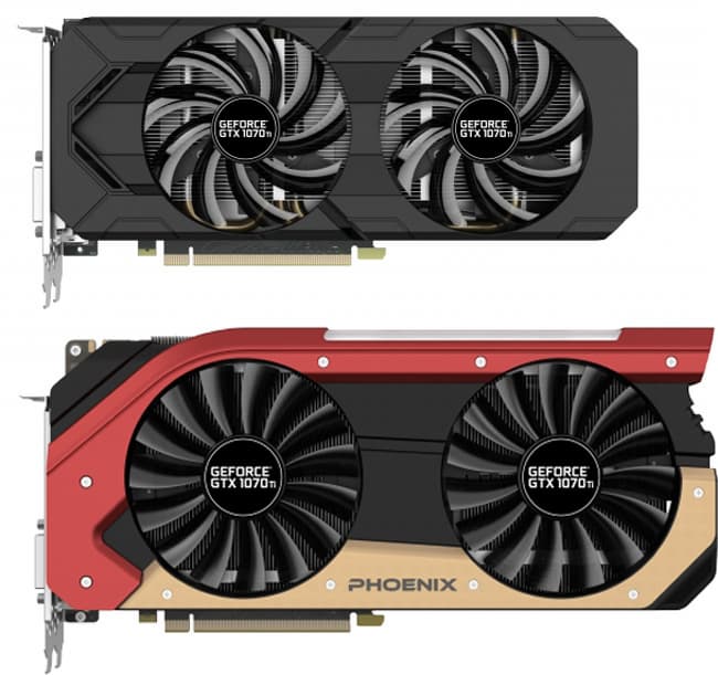 Серия 3D-карт Gainward GeForce GTX 1070 Ti включает две модели