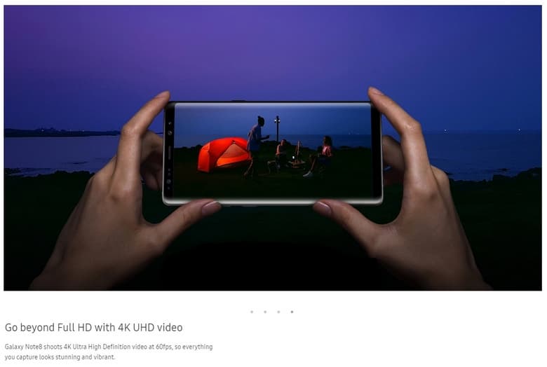 Samsung Galaxy Note8 научится снимать видео 4K при 60 к/с