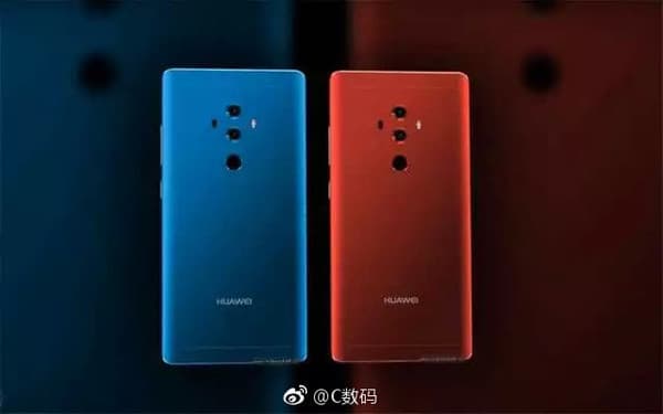 Опубликованы новые изображения смартфона Huawei Mate 10 Pro в красном и синем цветовых вариантах