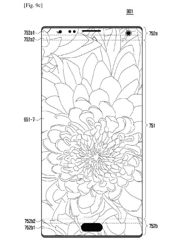 В новом патенте Samsung описан полноэкранный смартфон с вырезами в дисплее