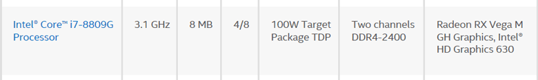 Это модель Intel Core i7-8809G