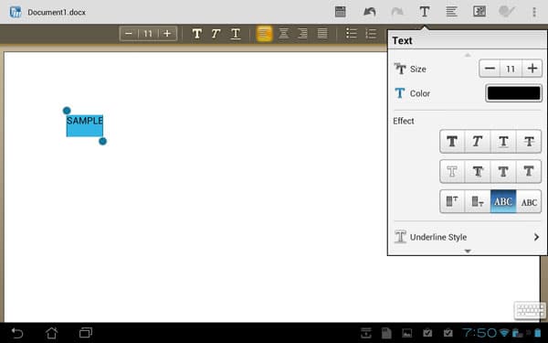 Скриншот ThinkFree Mobile for Tablet