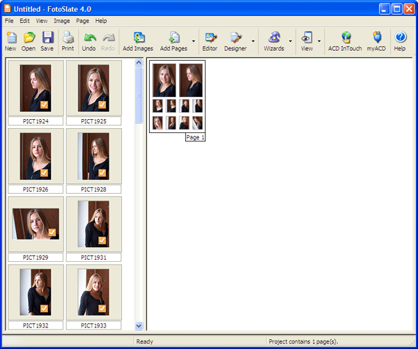Главное окно ACD FotoSlate 4 Photo Print Studio