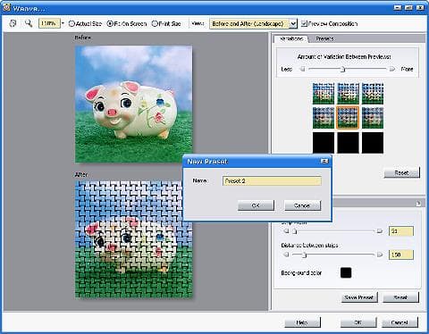 Окно вариантов - Weave