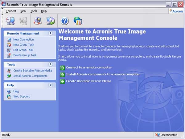 Acronis True Image Management Console