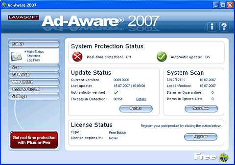Главное окно программы