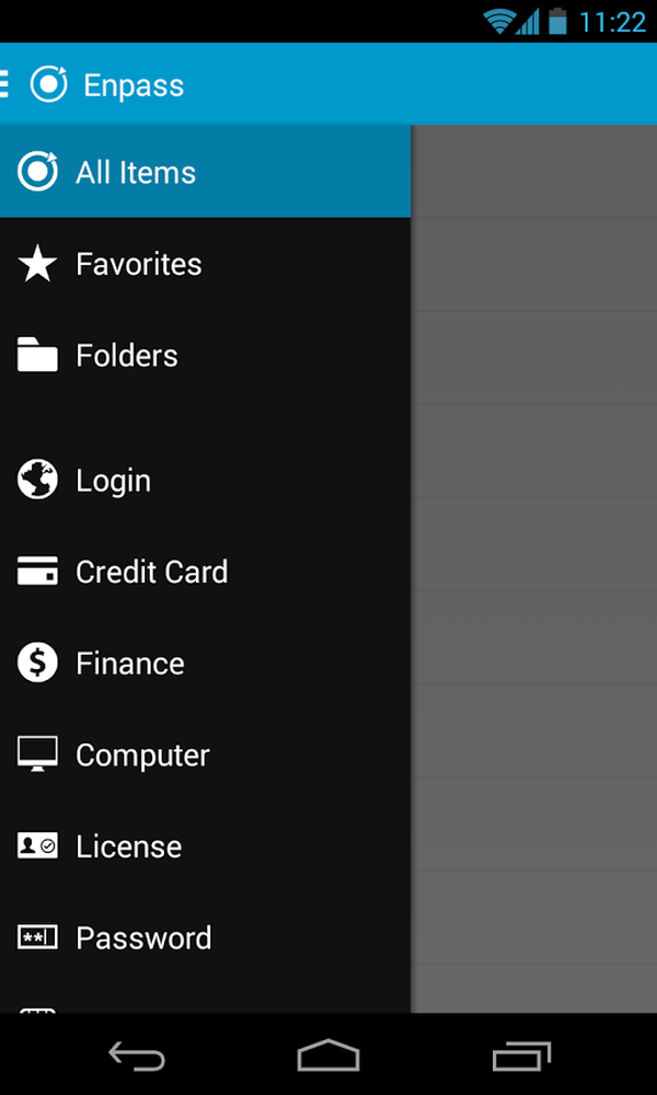 Список разделов Enpass