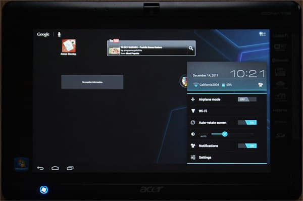 полное главное меню в Android 4.0
