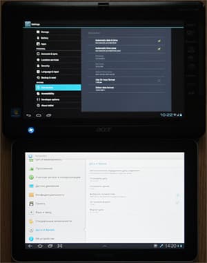 настройки даты и времени в Android 4.0 и 3.0
