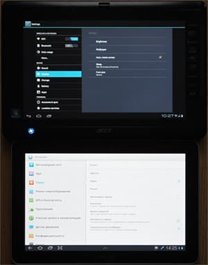 настройки экрана в Android 4.0 и 3.0