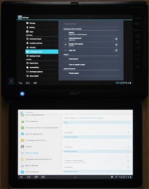 настройки языков и методов ввода в Android 4.0 и 3.0