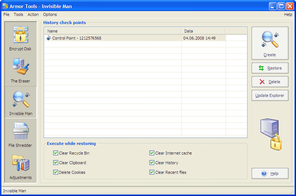 Режим скрытого использования компьютера в Armor Tools