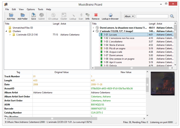 Панель тегов Picard