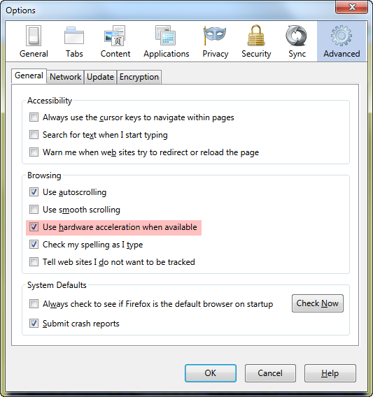 Браузеры, поддерживающие аппаратное ускорение рендеринга, легко опознаются по наличию соответствующих опций