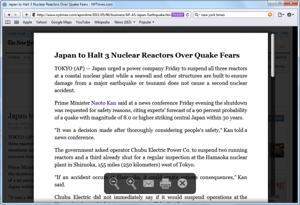 Благодаря Reader, читать в Safari новости и статьи — одно удовольствие