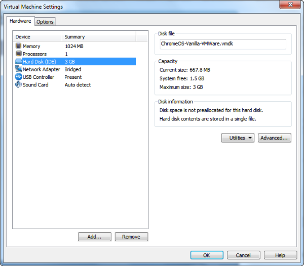 Нужно исправить название файла виртуального диска