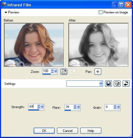 Имитация инфракрасной пленки в Corel Paint Shop Pro