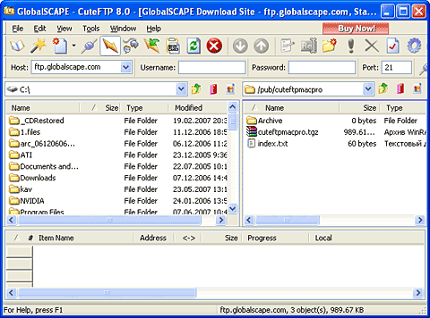 Главное окно программы