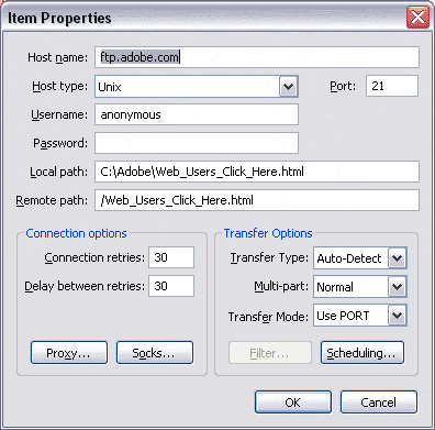 Свойства закачки