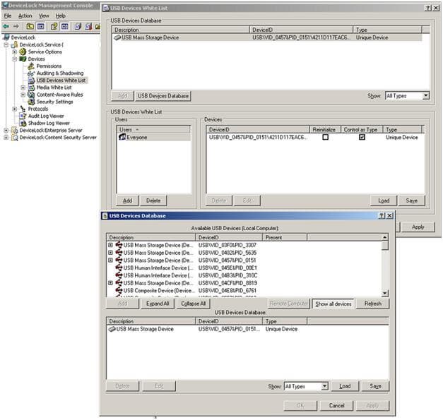 Интерфейс белого списка