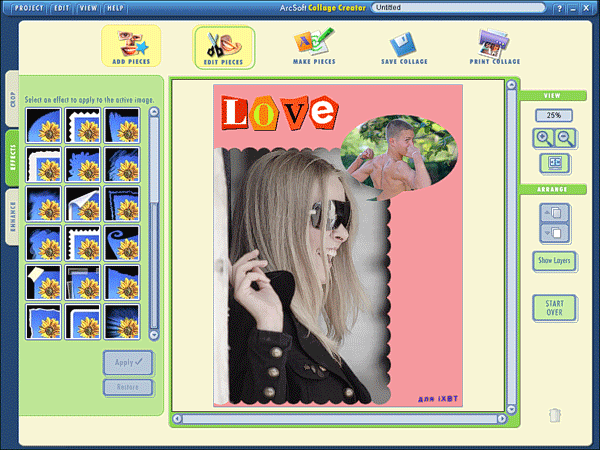 Рабочее окно Collage Creator