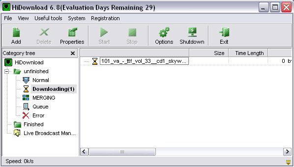 Главное окно HiDownload