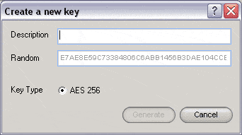 Создание нового ключа