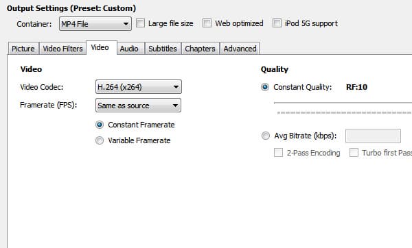 вкладка «Video»