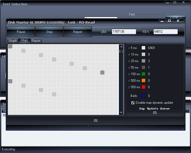 HDDScan — Информационное окно тестов