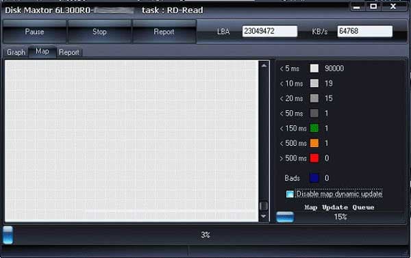 HDDScan — Вкладка Map