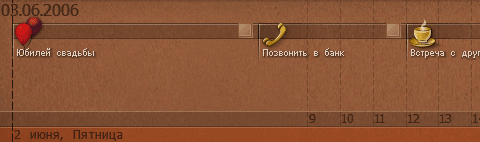 Лента времени в программе iChronos organizer